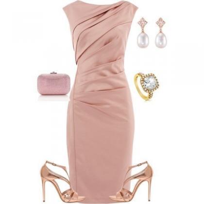 Elegant Short Pink Mother Of The Bride Dress