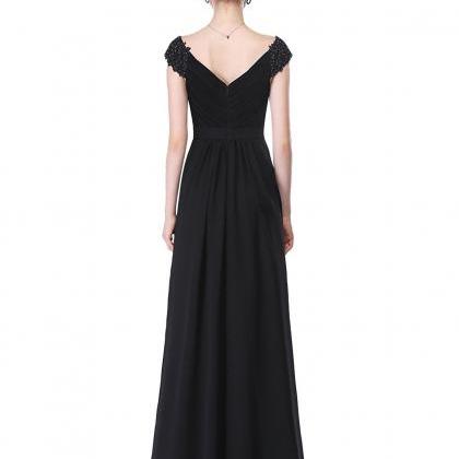 Gorgeous Black Long Chiffon Mother Of The Bride..