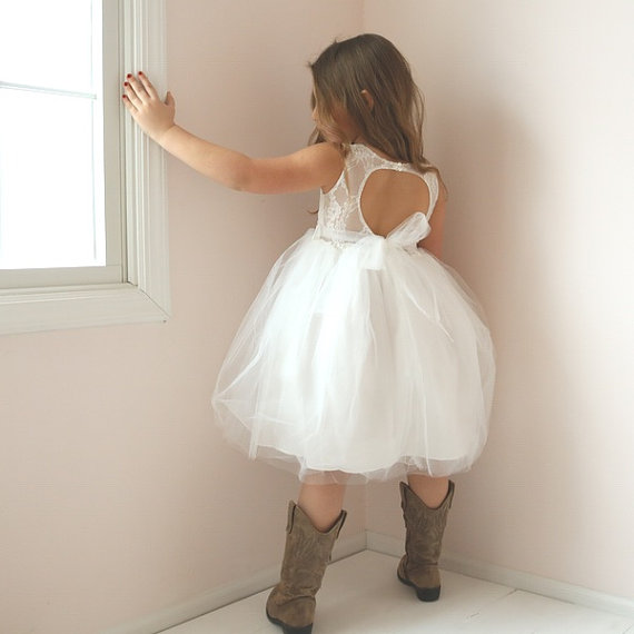 Open Back Flower Girl Dress