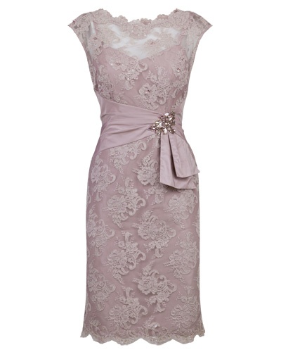Elegant Short Pink Lace Mother Of The Bride Dress